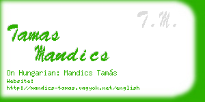 tamas mandics business card